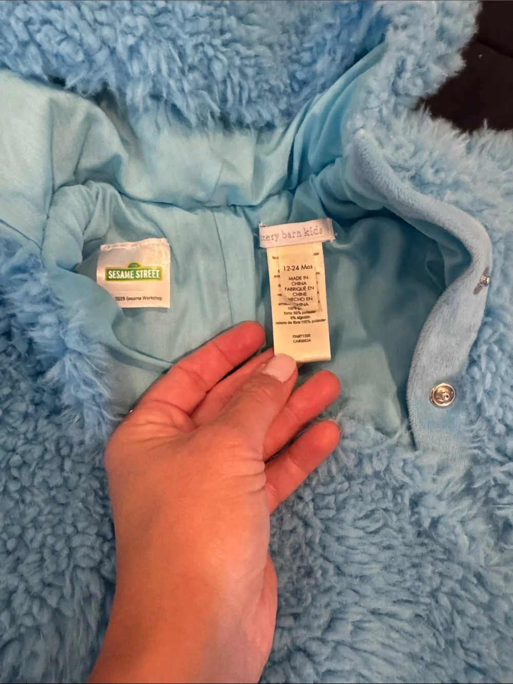 Pottery Barn Kids Light Blue Plush Character Hooded Costume